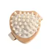 Cepillo de Pelo de Hongo Nanmu Cepillo Meridiano Peine Relajante Masajeador de Puntos de Acupuntura de la Columna Cervical y la Cabeza Clip para Mopa Montado en Pared Sin Taladrar