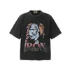 26 Marca Europea y Americana de Tendencia Transfronteriza Colaboración Travis Scott Camiseta de Manga Corta Lavada Vintage Unisex High Street Manga Media