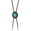 Collar largo estilo polo de PU con cabeza de toro turquesa y estrella de cinco puntas, estilo vaquero occidental europeo y americano para hombre