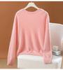 Suéter de terciopelo de alta calidad para mujer, popular suéter de punto de primera línea de lana pura de 2024, jersey de cuello redondo, camisa base