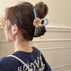 Pinza para el pelo de verano estilo ins con bloques de color para mujer, pasador lindo de lunares japoneses para niña, pinza de tiburón grande para recogidos.