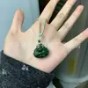 Colgante de Buda de Jade Hetiano Jadeíta Natural, Colgante de Cerradura de Nube Propicia de Calabaza Guanyin de Jade Hetiano, Colgante de Jade para Hombres y Mujeres