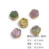 Prata 925 banhada a ouro incrustada com turmalina natural acessórios corajosos pulseira DIY colar acessórios de contas trevo de quatro folhas amor