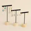 Soporte de Aretes en Forma de T de Hierro Artístico de Lujo Ligero para Uso en Casa, Organizador de Aretes de Escritorio, Organizador de Joyería, Soporte de Exhibición de Aretes