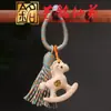 Sándalo Verde, Sándalo Amarillo y Ciprés Llavero de Caballo de Madera DIY, Colgante de Estilo Artístico y Lindo, Pequeño Regalo para el Año del Caballo