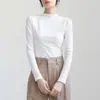 Camiseta Interior Térmica de Doble Cara con Cuello Medio Alto para Mujer 2026 Nuevo Otoño/Invierno Capa Interior de Alta Gama Elegante Cuello Alto Top Cálido