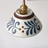 Luminária Pendente de Cerâmica Estilo Medieval para Mesa de Cabeceira, Luminária Retrô Francesa para Sala de Jantar, Luminária Estilo Song Estético para Hall de Entrada Sala de Jantar