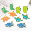 Dinosaurio de Dibujos Animados Tiranosaurio Rex Accesorios Aleación Goteo de Aceite DIY Pulsera Collar Aretes Llavero Colgante Accesorios Colgante