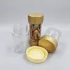 Pote Plástico PET para Nozes com Tampa 150g Pote de Pistache Embalagem de Pecã Amêndoa Frasco Transparente Selado