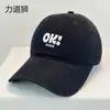 Boné de Beisebol Versátil Novo Estilo Letra Ok com Top Macio para Mulheres, Versão Coreana, Circunferência da Cabeça Grande, Aba Larga, Emagrecimento Facial, Boné de Bico de Pato Tendência para Casal