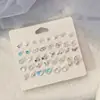 Set de Aretes de Moda Casual Estilo Vacacional Combinación de Estrella Mariposa Flor Aretes Pequeños Simples Versátiles para Mujeres