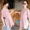 Traje Popular de Moda para Mujeres Embarazadas Otoño e Invierno Vestido de Moda Camiseta Larga Conjunto de Dos Piezas Suéter de Manga Larga Ropa Exterior Superior