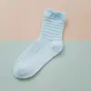 Calcetines posparto, calcetines de algodón primavera/verano, longitud media pantorrilla, color liso para mujer, malla fina, ajuste holgado, sin presión, calcetines de maternidad, puño de burbuja, estilo dulce
