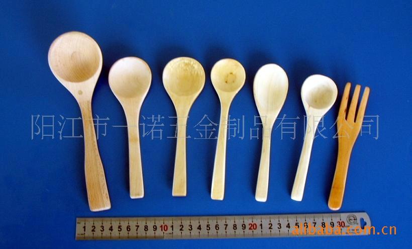 Q-026竹木餐具,木锅铲,木叉,木汤勺,木碗_