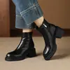 Botas Chelsea de Piel de Vaca Gruesas y Cálidas de Lana Pura para Viajar, Invierno 2025, Botines Cortos Gruesos con Tacón Alto y Punta Redonda, con Piel para Mujer