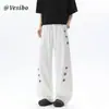 Pantalones deportivos unisex nuevos de retazos tie-dye 2026 con diseño americano, pantalones versátiles de pierna curva, pantalones casuales atléticos de peso pesado