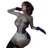 Conjunto de lencería morado, body sexy de una pieza, entrepierna abierta, fácil de quitar, uniforme desgarrable, tentación de uniforme femenino