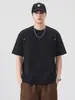 Ropa para Hombre Fengshe / Nueva Camiseta de Manga Corta de Verano 2026 para Hombre con Parches Estructurados y Remaches, Camiseta Casual de Peso Pesado