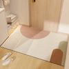 Tapete de Entrada em Seda Estilo Wabi-Sabi com Laço Antiderrapante para Casa, Tapete de Foyer Estilo Ins, Capacho Espesso e Personalizável para Remoção de Sujeira