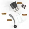 Moedor de Café de Aço Inoxidável 304 com Núcleo de Moagem de Cerâmica, Moedor de Café Manual Portátil Ajustável