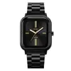 Reloj de Cuarzo con Correa de Acero Cuadrada Belleza Atemporal Simple Dos Manecillas Resistente al Agua Reloj de Cuarzo Informal de Negocios Moderno para Hombre
