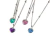 ¡Bonito~ Collar de Corazón que Cambia de Color Sensible a la Temperatura para Mujer Estilo Ins Diseño de Nicho Cadena para Clavícula de Tendencia Pulsera para Mejor Amiga
