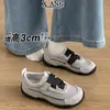 Versión de piel de vaca Estilo ballet Zapatillas de entrenamiento alemanas Zapatos de bloques de color para mujer Zapatos Forrest Gump Velcro Zapatos de estudiante Zapatos deportivos casuales Zapatos para niños