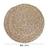 Posavasos Tejidos de Esterilla de Hierba Transfronterizos, Esterillas Aislantes de Calor para Mesa de Comedor, Esterillas de Comedor de Gama Alta, Esterillas de Juncos Domésticas Resistentes a Quemaduras y Altas Temperaturas, Esterillas para Tazones
