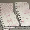 Cuaderno Espiral A7 Puntos Rosas Lazo, Estilo Ins, Alto Atractivo Estético, Femenino, Cuaderno Pequeño Engrosado para Estudiantes para Tomar Notas
