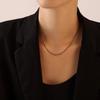 Nuevo estilo, collar con pulsera de cuentas de arroz de vidrio, sencillo, unisex, con nicho, joyería de acero y titanio.