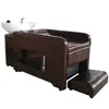 Cama de champú al por mayor de fábrica Cama de enjuague Lavabo de cerámica Especial para salón de peluquería Barbería Cama de perforación semiacostada