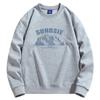 Suéter masculino com gola redonda, espesso e forrado com fleece, estilo coreano, moderno, suéter esportivo de gola redonda masculino, casaco masculino para estudante -30HW3654