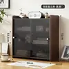Escritorio de estudio con estantería, estante de almacenamiento de documentos, gabinete de almacenamiento a prueba de polvo para escritorio, gabinete de almacenamiento multifuncional con cajones, estantería pequeña