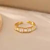 Anel Ajustável de Concha com Zircônia de Alta Qualidade, Fashion e Exquisito, Adequado para Uso Diário, Unissex, Anel Aberto Tendência