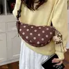 Bolso de gamuza con terciopelo de lunares, moda coreana, bolso de hombro de otoño, nuevo estilo 2026, bolso cruzado de un solo hombro para el trabajo
