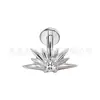 Brincos de Titânio F136 Transfronteiriços com Coroa Espiral Interna Cravejados com Zircônia 5A Studs para Orelha Studs de Cartilagem Joias para Body Piercing