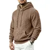 Moletom com Capuz e Bolso Masculino Europeu e Americano Outono Inverno Plush Jacquard Dupla Face Solto Quente Casual Versátil para Exterior