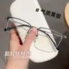 Novos Armações de Óculos Masculinos Ultra Leves Business Casual Meio Aro Escovado Titânio Fabricante Danyang Atacado Podem Ser Personalizados com Lentes de Grau