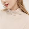 Camiseta Interior Térmica de Manga Larga Ajustada con Cuello en Capa para Mujer F1149Ains Estilo Urbano de Otoño