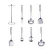 Espátula para saltear, utensilios de cocina con mango de nueve cuentas de acero inoxidable, espátula para freír doméstica, cuchara para sopa, espátula grande, juego de regalo