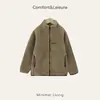 Jaqueta de Cashmere Infantil com Forro de Lã e Acolchoada para Meninos e Meninas, Nova Jaqueta Quente de Outono e Inverno, Roupa para Passeio em Família