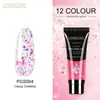 Pegamento para extensión de arte de uñas de cristal de 15ML, sin papel, modelo de extensión de dedo de uña, pegamento de color, 24 colores en stock, suministro de pegamento para esmalte de uñas
