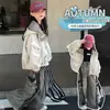 Chaqueta de Primavera para Niñas, Corte Holgado, Deportiva, Cortavientos Elegante para Niños, Atuendo de Primavera para Niñas Grandes, Chaqueta con Capucha, Top de Moda