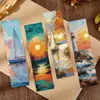 30 Marcadores de Livro Pintura a Óleo Romântica de Desenho Animado Simples para Caderno de Rascunho Material Criativo Literário Marcadores de Papel para Leitura Estilo Ins Podem ser DIY