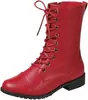 Botas Martin retro europeas y americanas de punta redonda con cordones, nuevos estilos otoño/invierno, botas de motocicleta de tacón grueso hasta la pantorrilla, disponibles en varios colores, botas de cuero versátiles
