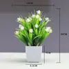 Flores Artificiais de Simulação Decorações Criativas para Mesa de Casa Flores de Plástico Grama Artificial Plantas Verdes Decorações de Interior Mini Decorações Bonsai