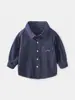 Camisa de Cuadros Nueva para Primavera y Otoño 2025 para Niños Camisa de Manga Larga para Bebé Niño de Talla Pequeña y Mediana Top Casual Estilo Coreano Venta al por Mayor