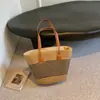 Bolsa de palha feminina bolsa de verão bolsa de praia bolsa grande capacidade bolsa de ombro trançada bolsa de palha de vime bolsa balde moderna