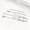 Cadena de extensión electroplateada que conserva el color con cuentas de acero en forma de corazón, accesorio de ajuste para pulseras y collares DIY