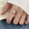 Anillo de Plata de Ley S925 Perla de Agua Dulce Diseño de Cuentas Nicho Versátil Simple Estilo Coreano Sensación de Alta Gama Anillo Abierto Ajustable Plata